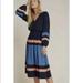 Anthropologie Dresses | Current Air Aidy Colorblocked Midi Blue/Coral Dress Size Medium Nwot | Color: Blue | Size: M