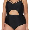 Jessica Simpson Swim | Jessica Simpson Plus Size Cutout One-Piece Swimsuit Womens Swimsuit,Size 2x | Color: Black | Size: 2x/Black