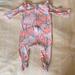 Jessica Simpson One Pieces | Jessica Simpson Sweet Peach Ruffle Footie Sleeper 3-6mo | Color: Orange/Pink | Size: 3-6mb