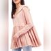 Free People Tops | Free People Oversized Babydoll Peplum Hooded Sweatshirt, Xs, Antique Pink | Color: Orange/Pink | Size: Xs