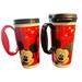 Disney Dining | 2009 Whirley Disney Parks Refillable Travel Cups Mugs 2 Tumblers Only 1 With Lid | Color: Black/Red | Size: Os