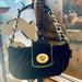 Coach Bags | Coach Black Satin Shoulder Bag Crushed Patent Chunky Gold Chainlink Strapnwt | Color: Black/Gold | Size: Os