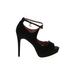 Thalia Sodi Heels: Black Solid Shoes - Women's Size 7 1/2 - Peep Toe