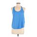 Under Armour Active T-Shirt: Blue Chevron/Herringbone Activewear - Women's Size Medium