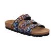 Pantolette ROHDE "Alba", Damen, Gr. 41, bunt (schwarz, multi), Nubukleder, klassisch, Schuhe, Sommerschuh, Schlappen, Hausschuh mit buntem Druck, G-Weite = weit