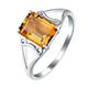 Ayoiow Engagement Rings 18K Yellow Gold for Women Baguette Shape 1.59ct Yellow Citrine Ring Diamond Ring Women Yellow Gold Wedding Bands