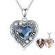 enjoylifecreative Flower Locket Necklace that Hold Pictures 925 Sterling Silver Heart Crystal Photo Locket Necklace for Women Girls