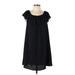 Nine West Casual Dress - Shift: Black Solid Dresses - Women's Size Large