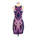 Express Casual Dress - Mini Crew Neck Sleeveless: Purple Dresses - Women's Size Small