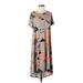 Lularoe Casual Dress - Midi: Gray Print Dresses - Women's Size Small