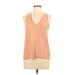 Madewell Tank Top Tan V-Neck Tops - Women's Size Large