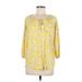 Lands' End Long Sleeve Top Yellow Keyhole Tops - Women's Size Medium