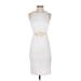 Guess Casual Dress - Bodycon High Neck Sleeveless: White Print Dresses - Women's Size Small