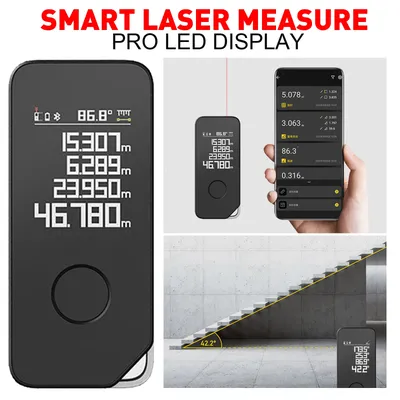 Outil de mesure laser numérique intelligent pour salle de bain affichage LED Pro ruban laser