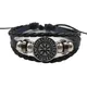 Bracelet en verre pour chat noir style Viking en cuir et verre breloque rétro bijoux à la mode