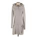 Lole Casual Dress - DropWaist High Neck Long sleeves: Gray Print Dresses - Women's Size Small