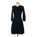 Eliza J Casual Dress - Fit & Flare: Black Dresses - Women's Size Large