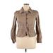 Ann Taylor LOFT Jacket: Short Tan Solid Jackets & Outerwear - Women's Size 14