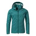 Schöffel Regenjacke "Easy XT L" Damen teal, Gr. 44, Polyester, Wasser und winddichte mit Pack Away Tasche