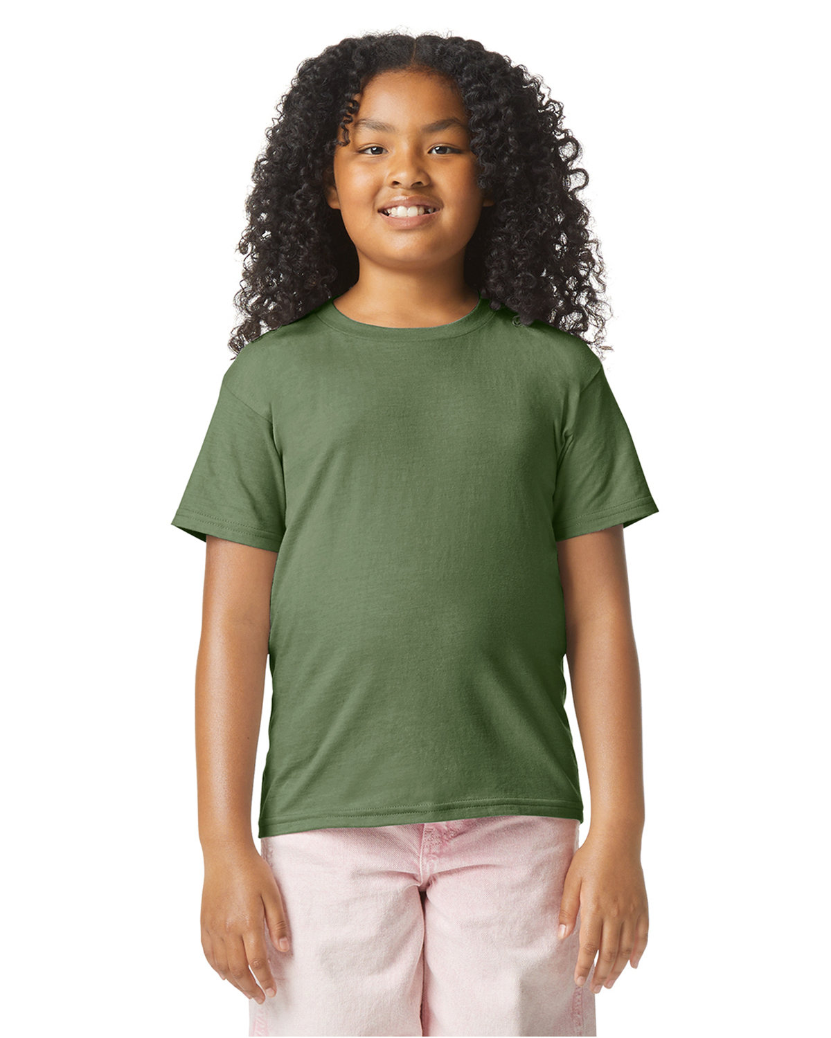 Gildan G670B Youth Softstyle CVC T-Shirt in Cactus size Medium | 60/40 cotton/polyester 64000BCVC, GL64000BCV, 67000B, G640BCVC - Gildan
