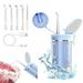 WeHoming Water Flosser for Teeth with Cold Light Whitening Effect 3 Modes 4 Tips Stretchable Electric Dental Oral Irrigator Rechargeable Portable Lightweight for Home Travel Office 200ML Blue