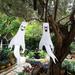 2pcs Halloween Ghost Windsocks Outdoor Yard Porch Ghost Hanging Windsock with LED Lights Halloween Glowing Ghost Flag