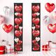 LELINTA Valentine Decoration Set Valentines Day House Flag Heart Valentines Garden Flag Banner Valentine Porch Sign for Indoor/Outdoor Decorative Love Welcome House Flag Banner Party Supplie