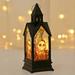 Halloween Lanterns Portable Orange Candle LED Halloween Lamp Lights Spooky Skeleton Owl Bat Castle Flame Lights Decorative Hanging Lanterns for Indoor Outdoor Home Party Porch House Bar