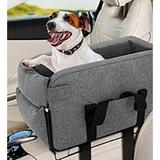 Wossspt Dog Car Seat for Small Dog Center Console Dog Car Seat for Small Pets Up to 12 Lbs Fully Detachable and Washable Dog CarSeat with Safet Tethers Dog Booster Car Seat with Storage Pocket
