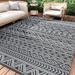 SIXHOME Outdoor Rug 9 x12 Waterproof Reversible Patio Rug Plastic Straw Lightweight Indoor Outdoor Rug for RV Camping Deck Balcony Boho Porch Decor Black and White