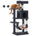 Feandrea Cat Tree 44.1-Inch Cat Tower for Indoor Cats Multi-Level Cat Condo with 4 Scratching Posts 2 Perches Hammock Cave Smoky Gray