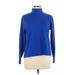 Lands' End Long Sleeve Turtleneck: Blue Tops - Women's Size Medium