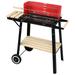 SYTHERS Outdoor BBQ Grill Charcoal Barbecue Grill Square Charcoal Grill for Patio Backyard Camping Cooking Picnic Black Red