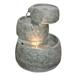 Classic Home and Garden Indoor/Outdoor Lightweight Polyresin 3-Tier Cascading Fountain with LED Light Quartz Color 11.5â€� D x 15â€� H