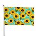 Kll Yellow Sunflowers With Green Leaves Flag 4x6 Ft Parade Party Flag Outdoor Flag Decorative Flag Banner Flags Garden Flag Home House Flags