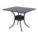 36 Square Patio Dining Table with 2 Dia Umbrella Hole Cast Aluminum Outdoor Dining Table Outdoor Bistro Table for Garden Backyard Porch Black