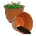 Sunnydaze Michael Indoor/Outdoor Metal Plant Pots - 14.5 - Chestnut Glaze - Set of 2