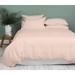 Kamas 3 Piece Solids Solid Oversized King Blush Duvet Cover Set 100% Egyptian Cotton 600 Thread Count with Zipper & Corner Ties Luxurious Quality