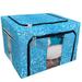 ECZJNT Pastel blue glitter sparkle confetti party invitation Storage Bag Clear Window Storage Bins Boxes Large Capacity Foldable Stackable Organizer With Steel Metal Frame For Clothes Closets