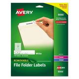 Avery Removable File Folder Labels with Sure Feed Technology 0.66 x 3.44 White 30/Sheet 25 Sheets/Pack