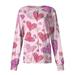 Qwertyu Valentine Scrub Tops for Women Relaxed Fit Long Sleeve Button Down Love with Pockets Graphic Printed Scrub Jacket Women Hearts Cute Nurses Uniforms Maternity Scrubs Purple 4XL