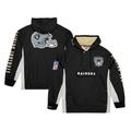 Men's Mitchell & Ness Black Las Vegas Raiders Team OG 2.0 Anorak Vintage Logo Quarter-Zip Windbreaker Jacket