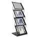 4-Tier Book Display Shelf Foldable Magazine Stand Magazine Display Rack for Storing Books Newspapers Magazines Journals Pamphlets