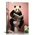 COMIO Humor Panda Animal Poster Funny Bathroom Wall Art Home Decor Picture For Bathroom Room Canvas Painting Print Posters Gift