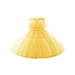 Girl Sleeveless Round Neck Ruffled Princess A-Lined High Waist Dress