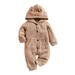 jxxiatang Baby Button Down Romper Long Sleeve Cable Knit Jumpsuit Hoodie
