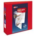 Avery Heavy-Duty View Binder with DuraHinge and Locking One Touch EZD Rings 3 Rings 3 Capacity 11 x 8.5 Red (79325)