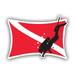 Scuba Flag with Diver Sticker Decal - Self Adhesive Vinyl - Weatherproof - Made in USA - diver down flag dive diving