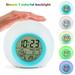 7-Color Changing LED Night Light Gradient Digital Snooze Alarm Clock Snooze Calendar Thermometer Gift