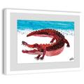 Marmont Hill Inc Marmont Hill - Red Crocodile by Eric Carle Painting on Framed Print - Multi-color